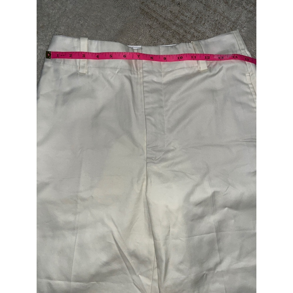 Zara Women Off White Cream High Waisted Wide Leg Cuffed Trouser Pants Size S 26 - Picture 5 of 10